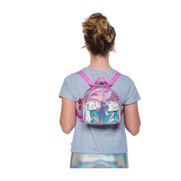 Brown Fringe Bag, Quilted Patch Backpack, and Rainbow Glitter Bag Set - Picture 2 of 14